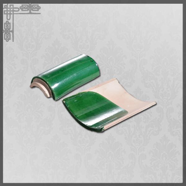 Green Chinese roofing tile dragon for temple garden