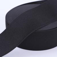 Gros stock pas cher 2 pouces noir polyester tricoté élastique pour vêtement