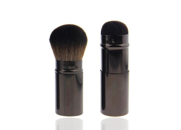 Custom Precision Retractable Makeup Brush Round Kabuki Brush Brown