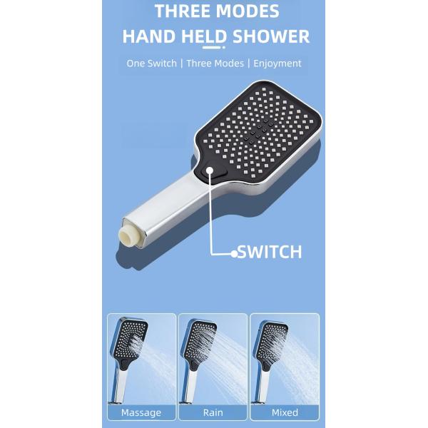 Height Adjustable Copper Shower Head Set