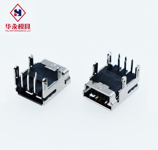 Nickel Plating 1.0 Amp 5Pin Female Pcb Mount Usb Socket