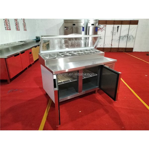 Restaurant Refrigerated Salad Table Countertop Sandwich Salad Prep Table Customized