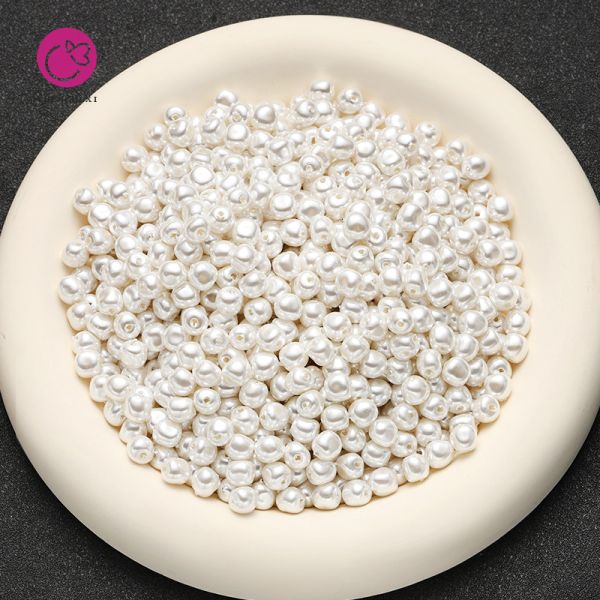 Hot Sale DIY Necklace Imitating Pearl Beads ABS Plastic Solid Color Bulk Beads Accessories Handmade Decorative Beads
