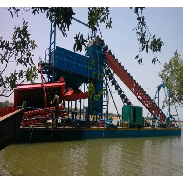 JC-3000 Ladder Winch Bucket Chain River Sand Dredger 400m3/h Output