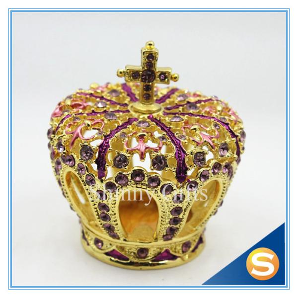 Luxury home decoration Crown shape wedding gifts personal Trinket box display SCJ273