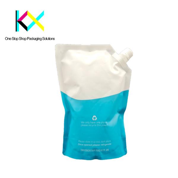 Gravure Printed Liquid Stand Up Pouch Sustainable Packaging Bags With 16mm Spout