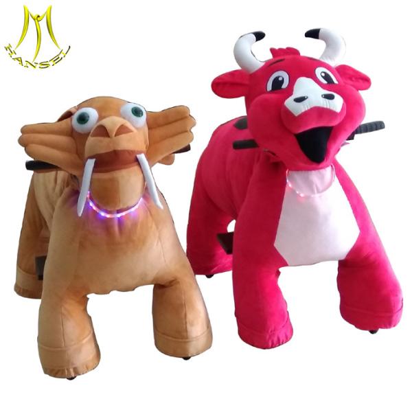 Hansel amusement mall ride on animals toys and plush zoo animal model with children ride on furry animal