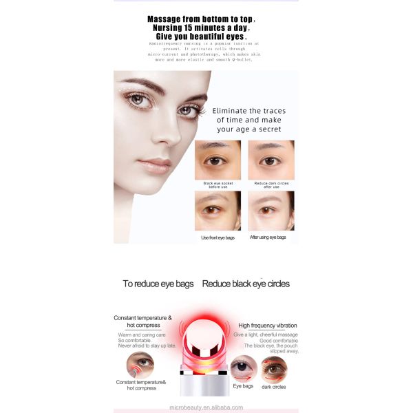 Rechargeable Eye Massager Pen with Radio Frequency for Dark Circles Reduction and Eye Fatigue Relief