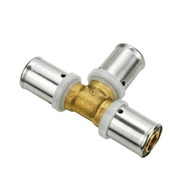 Plumbing Male Tee Brass Press Fittings Multilayer Pex Pert Pipe Press Fitting For Heating System Watermark