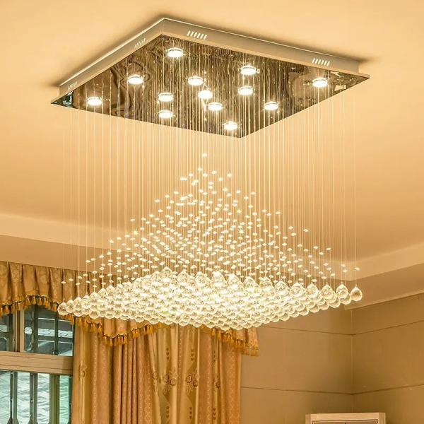 Restaurant Bedroom Kitchen LED Pendant Lights , Lobby Luxury Crystal Chandelier Lighting