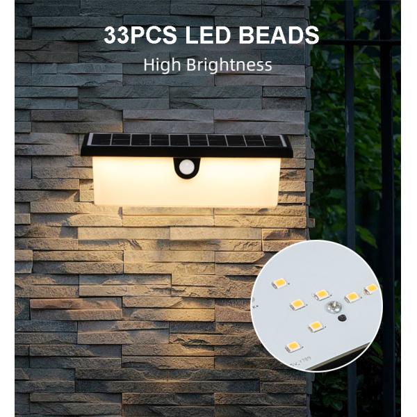 Waterproof Solar Wall Light Outdoor LED Motion Sensor Decor Lamp for Garden Wall Mount