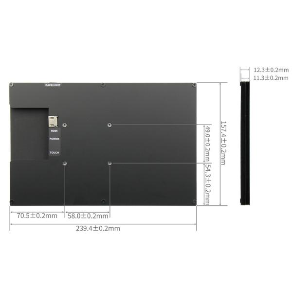 10.1 дюймовый TFT LCD модуль с интерфейсом HDMI с разрешением 1280x800 CTP, поддерживающий Raspbian、Kali linux、Ubuntu、Kodi、W