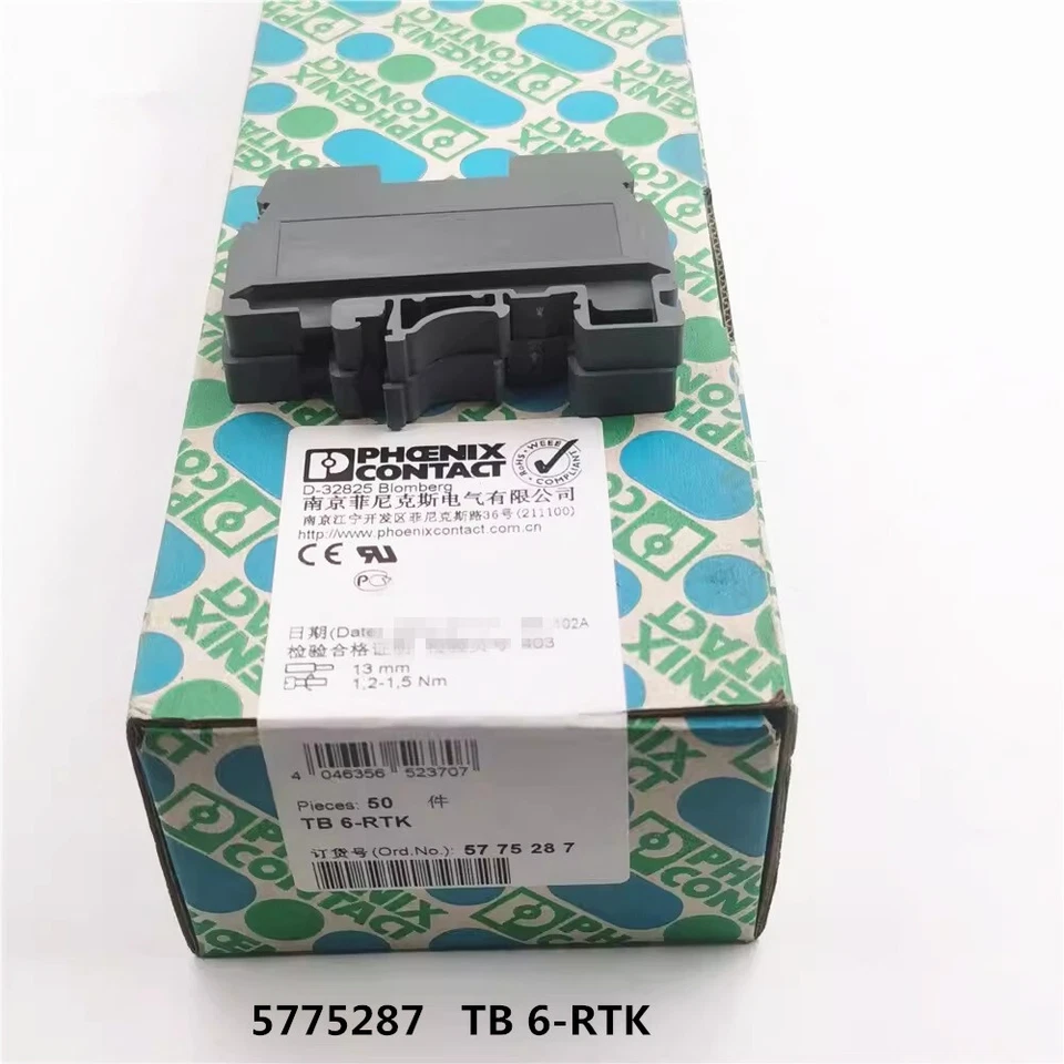 Phoenix Contact TB 6-RTK Test Disconnect Terminal Block with 41 A Nominal Current and 400 V Nominal Voltage Screw Connection
