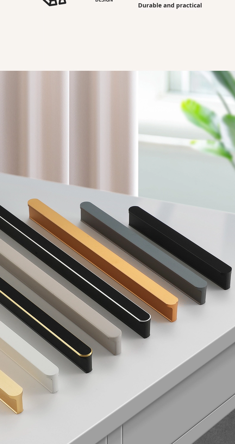 Modern T-shaped Handle White Black 17mm Aluminum Pull Knobs Adjustable Living Room Cabinet Wardrobe Drawer Dresser Pulls