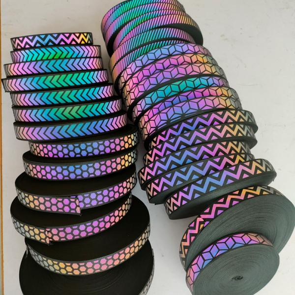 Da laranja reflexiva de nylon da roupa 5cm da fita da segurança do Webbing do arco-íris cinza de prata