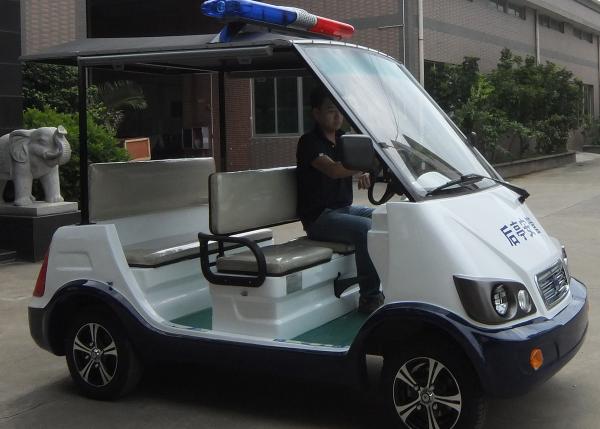 Classic 4 Seater Electric Sightseeing Car With Top Alarm Lamp For Security Patrol