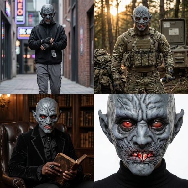 Latex Material Creepy Masks One Size Fit Most for Halloween Costume Parties and Themed Events