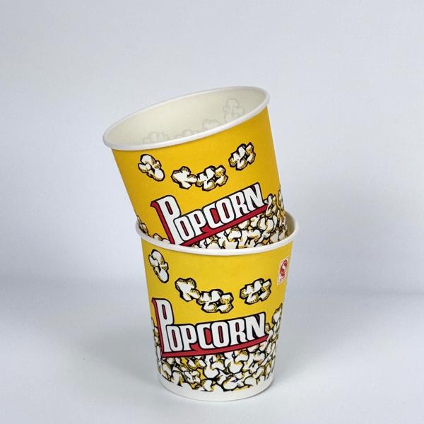 Custom Printed Movie Theater Yellow Gourmet Cardboard Popcorn Buckets