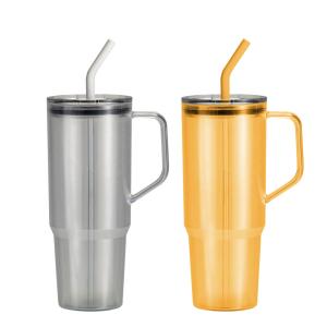 オーダーメイド 40oz単層ハンドルカップ 大容量ストローカップ 屋外や旅行のためのポータブルプラスチックタンブラー