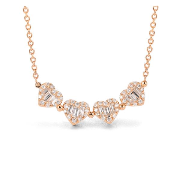 Plating 18 Gold 18K Gold Diamond Necklace Pendant Size 6.5*15mm