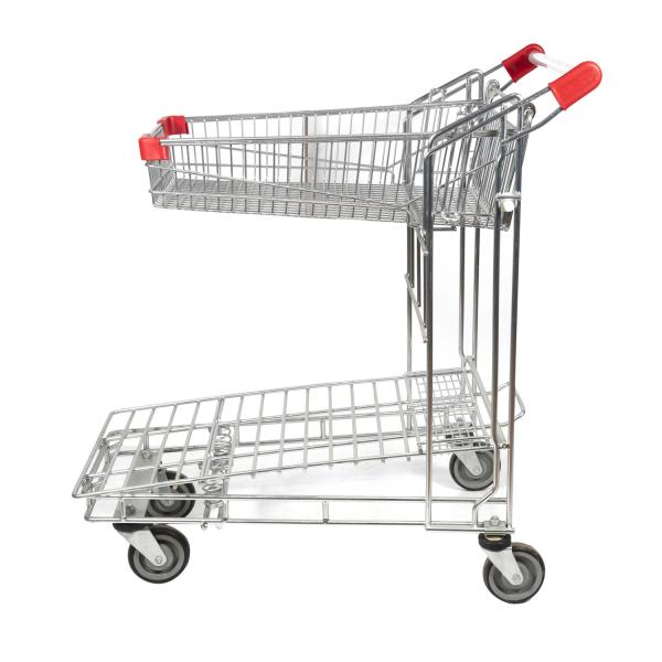 Вагонетка бирки супермаркета вагонетки склада двойного слоя цинка сверхмощная