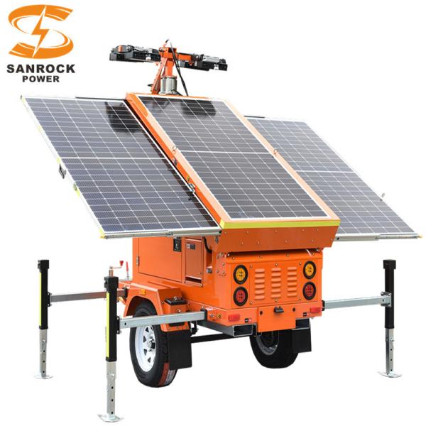Solar Powered Lighting Towers 5 Sections Height 7M Tower Solar Light