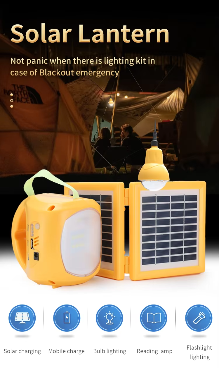 All-in-One Emergency , Solar Charging | 220 Lumens High Brightness , Portable Multi-Function Solar Camping Light