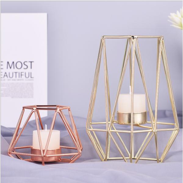 Simple Iron geometric Candle Holder Wedding Home Gem Candle stand Craft