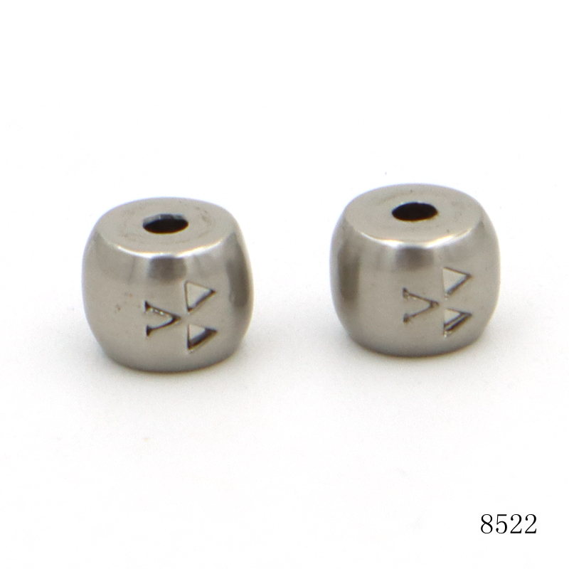 Custom Zinc Alloy Metal Spacer Beads with Engraved Logo Solid Cylinder Beads for Bags and Accessories
