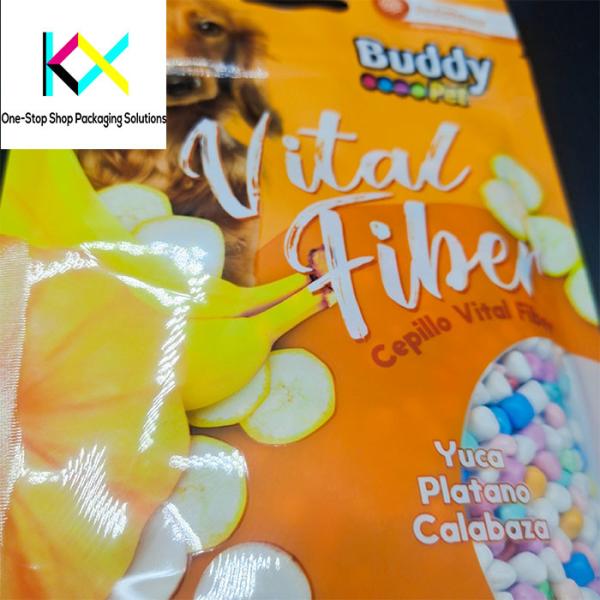 Custom Printed Recycling Pet Food Pouches With Spot Glossy Clear Window