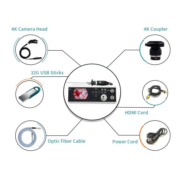 Système de caméra d'endoscopie LED 100W 4K intégré à la source lumineuse pour le laparoscope