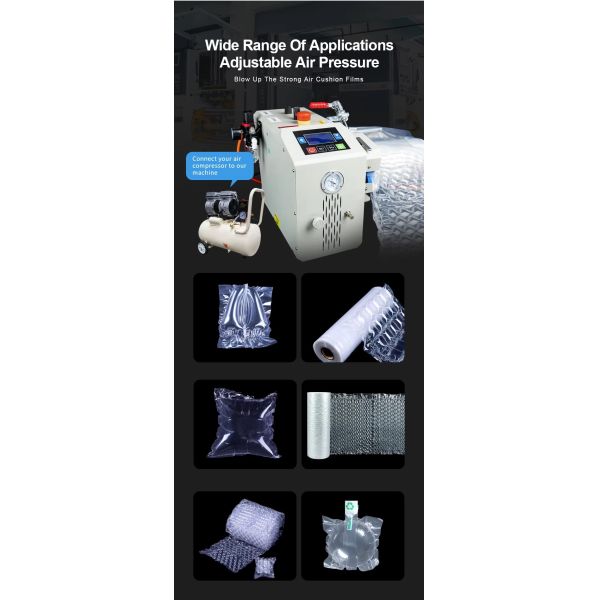 Air Cushion Bubble Film Machine Air Pillow Packaging Making Machine for Air Filling Shoe Trees Airbag Packing