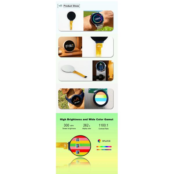 Polcd Round 240*240 1.28 1.3 Inch touch Tft Lcd Display SPI Interface GC9A01 Driver IC IPS Screen