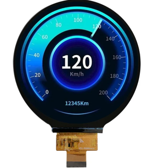 4-inch Round TFT LCD Display with 1000nits Brightness, 720x720 Resolution, and IPS All Viewing Angles