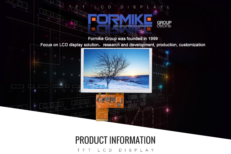 Backlight 5 Inch TFT LCD Display Panel 800x480 With 40 Pin RGB Interface ODM