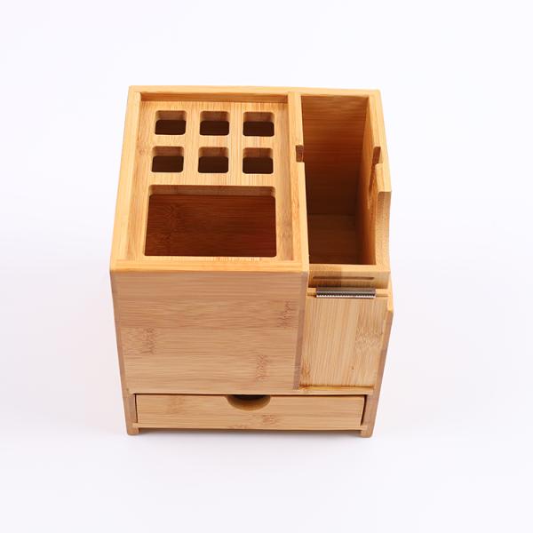 100% Natural Bamboo Wood Office Desk Storage with 1 Drawer Modern Style and Affordable