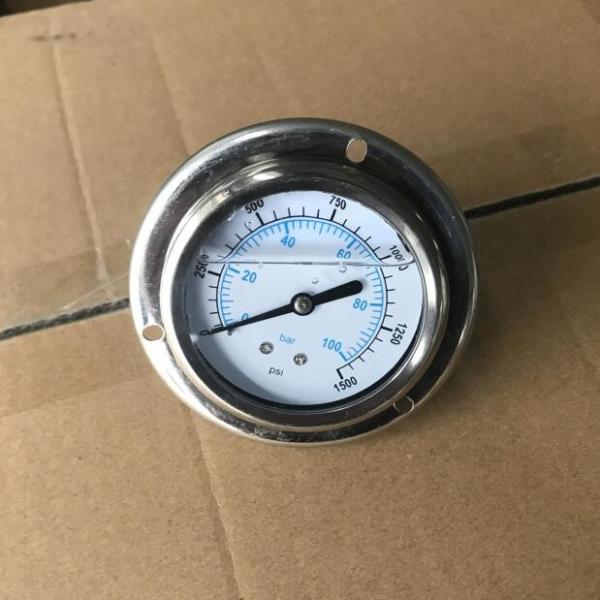 Calibre de pressão enchido água do selo 60Kpa do diafragma do manômetro do SUS para o tratamento da água do Ro