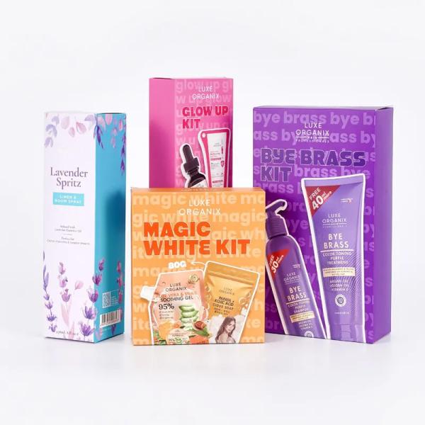 オーダーメイドのロゴの卸売 ラミネーション オーダーメイド印刷 折りたたみ 化粧品紙箱 梱包