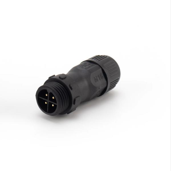 Black Panel Mount Electronic Waterproof Connector Ip67 2 Pin Nylon