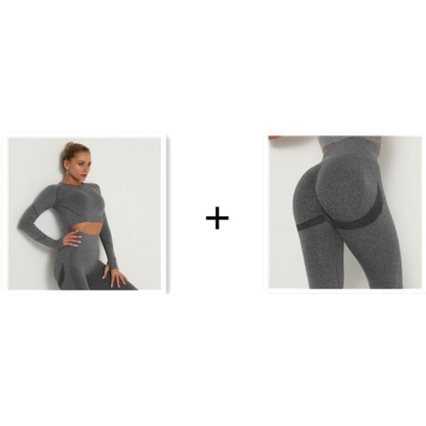                  Women′s Seamless Breathable Long Sleeve Yoga Sportswear Sport Suit Clothes Gym Wear Set Fitness Yoga Wear 2023             