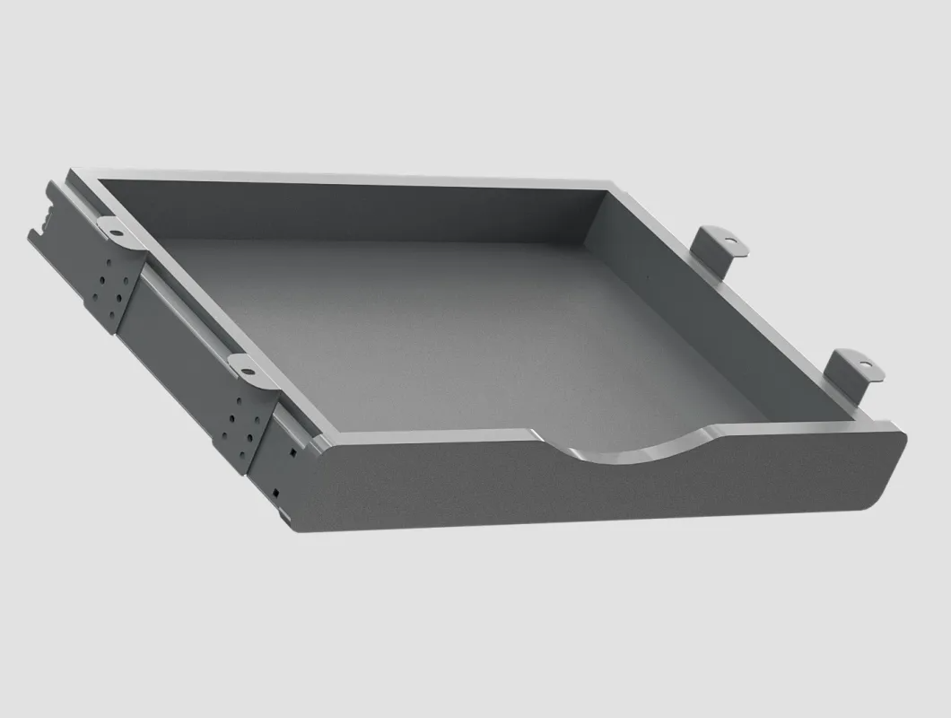 Metal Pull Out Under Desk Organizer Tray Shelf 250mm For Standing Desks