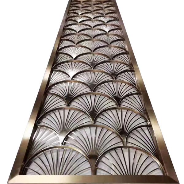 Rose Gold Metal Room Divider Retro Room Divider Screen Stainless Steel