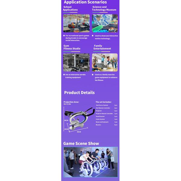 Interactive Bike Simulator Indoor Racing Projection Self Adjustable Riding Resistance