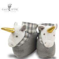 Sapatos de bebê de pelúcia 8 x 9 cm casa de unicórnio EN71 ODM