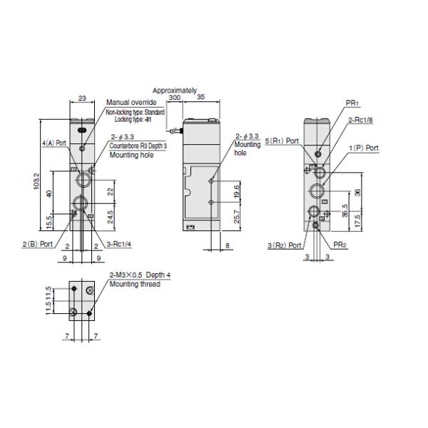 Konganei Pneumatic Solenoid Valves 2 Positions 5 Ports Internal Pilot Type