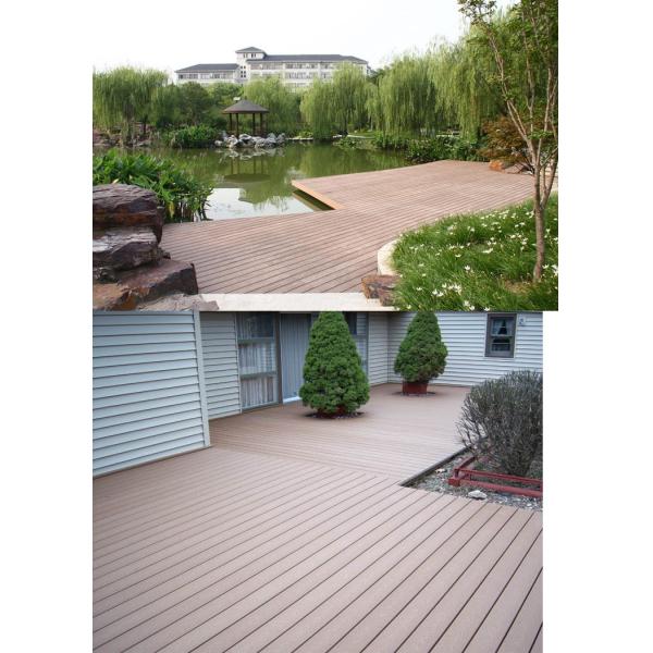 Outdoor Anti-UV Waterproof Plastic Wood Floor with Brushing Finish
