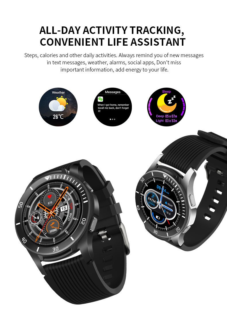 Тип спорта андроида Smartwatch округлой формы NFC с батареей 200mAh