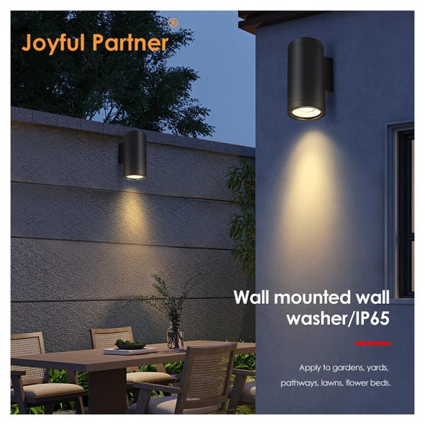 Up And Down Exterior Wall Mounted Extruded Aluminum Alloy 3000-6000K 18W 24W Outdoor Wall Lamp Cob LED Black Housing Color
