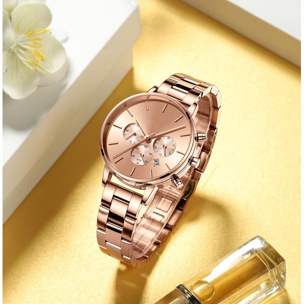 Sport Alloy Quartz Watch Ladies Steel Solid Band Minimalist Waterproof Watch