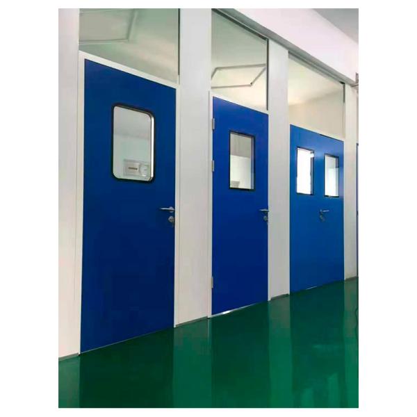 Porta de aço de polímero moderno de sala limpa com vidro duplo Porta de hospital de aço inoxidável